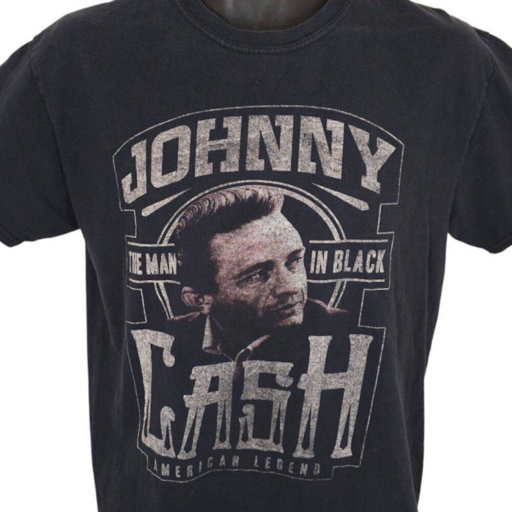 Johnny Cash T Shirt Mens Size Medium Black Country Music Tee The Man in Black